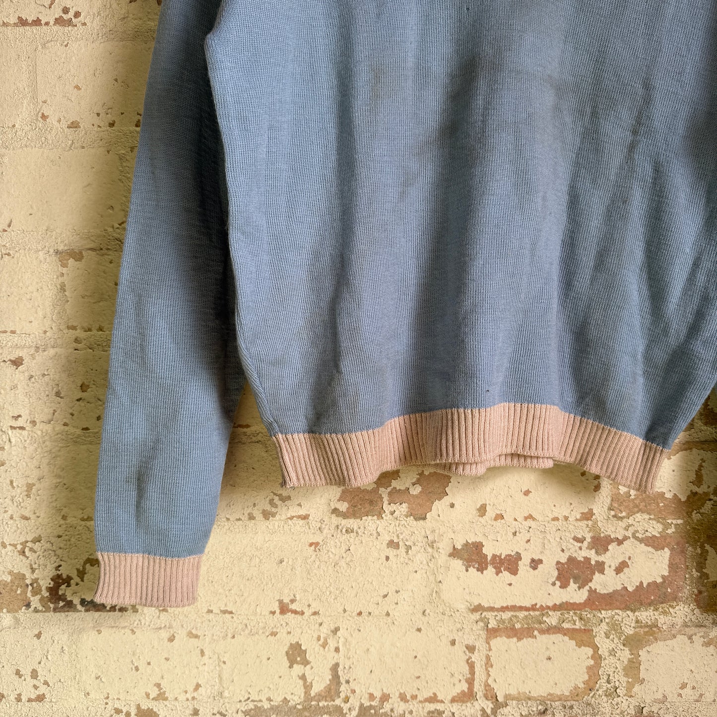 1960s Blue Wool Knitted Jumper