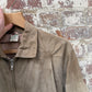 1970s Beige Suede Leather Zip Up Jacket