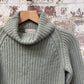 1950s Green Wool Knitted Roll Neck Jumper