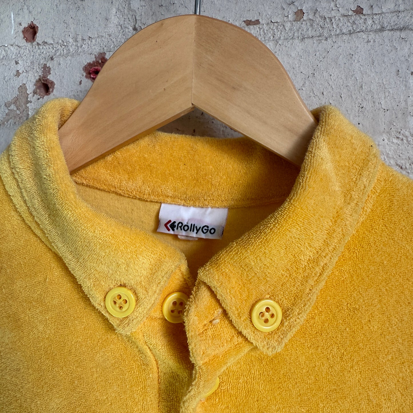 1970s Yellow Towelling Italian Button Shirt