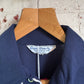 1970s Navy Penguin Dagger Collar Polo Shirt Top