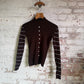 1970s brown knitted button Long Sleeve Top