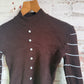 1970s brown knitted button Long Sleeve Top