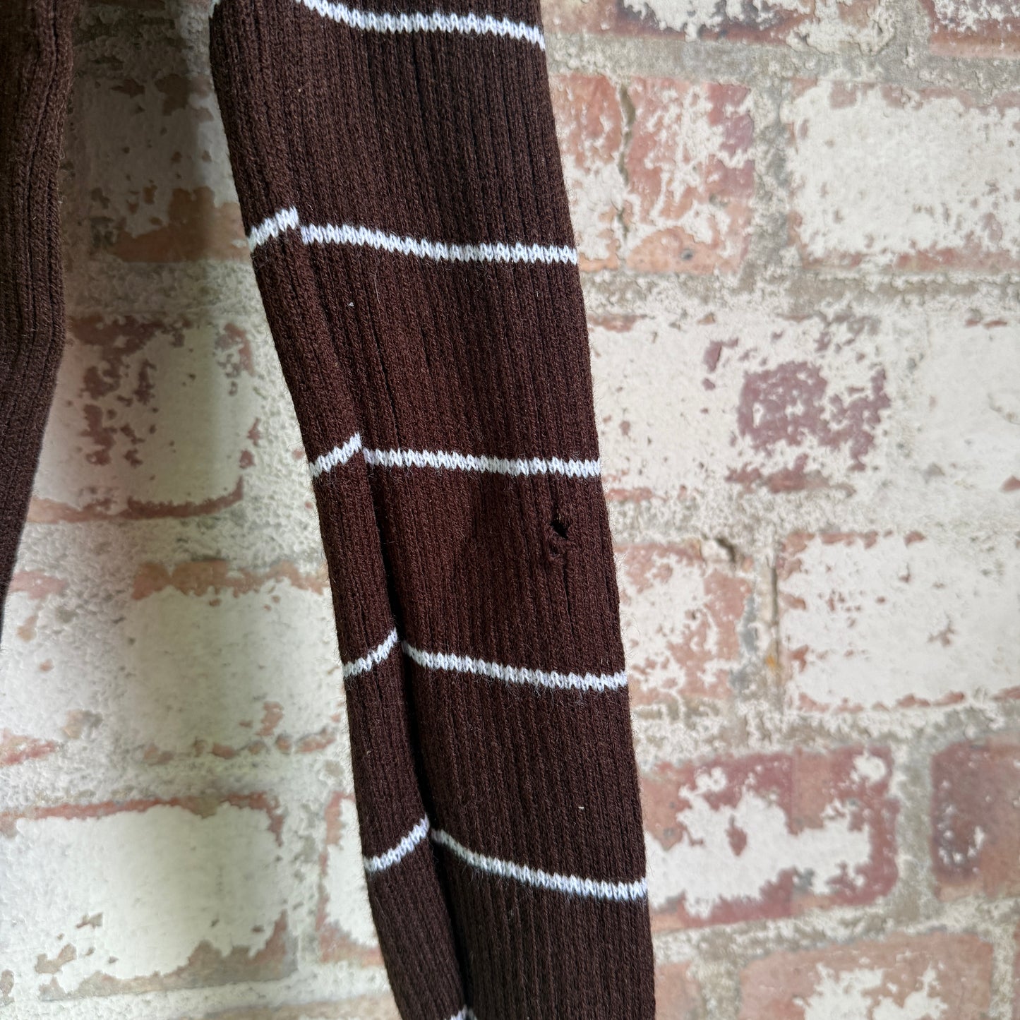 1970s brown knitted button Long Sleeve Top