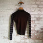 1970s brown knitted button Long Sleeve Top