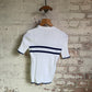 1970s White Knitted Stripe Top