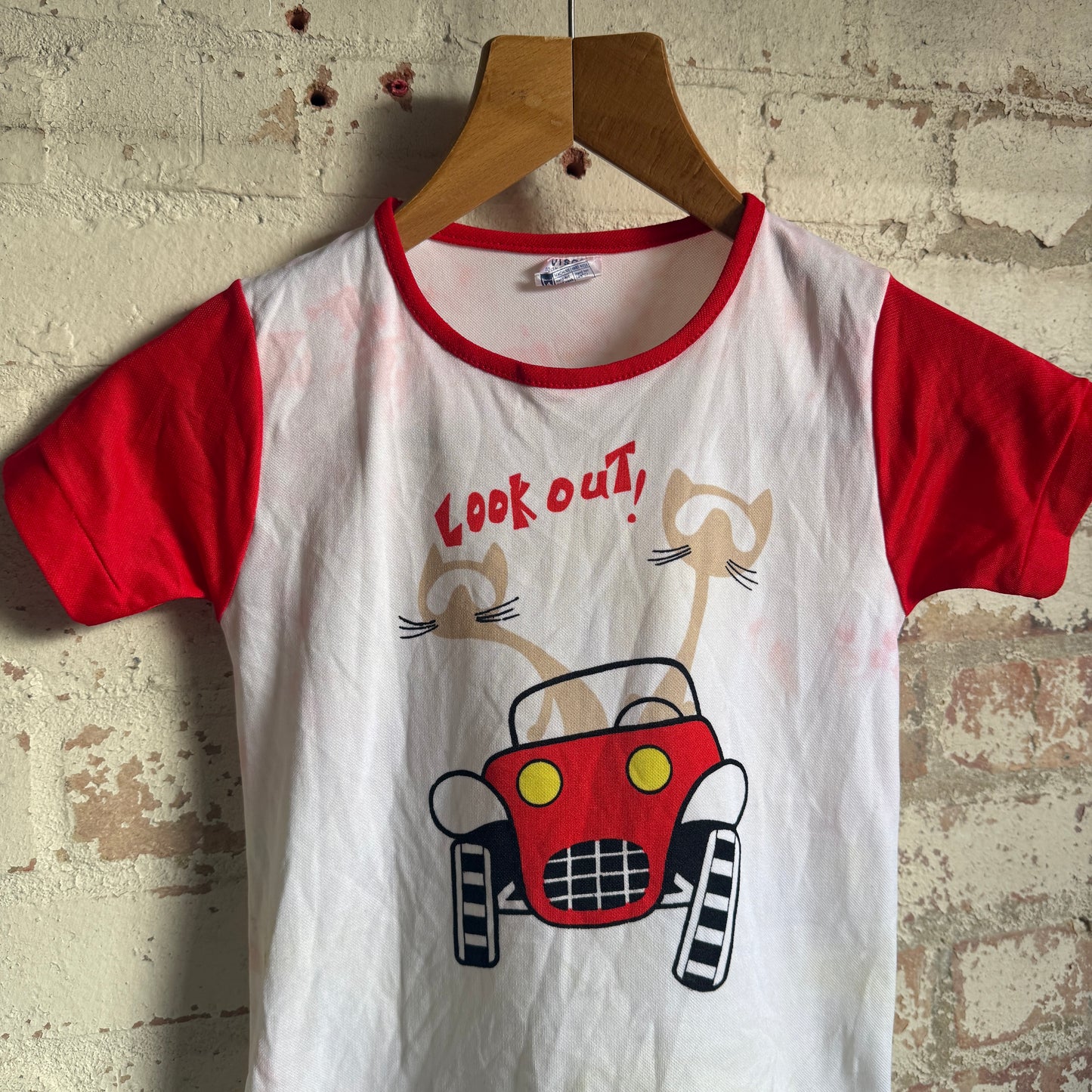 1970s White 'Look Out' Graphic T-Shirt