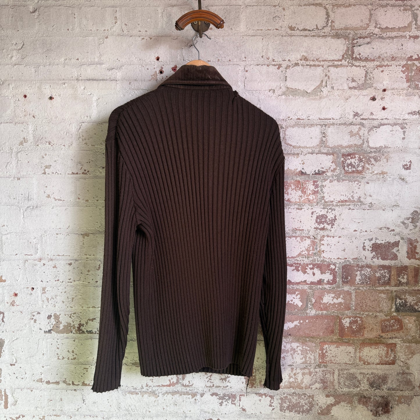 1970s Brown St Michaels Corduroy Knitted Cardigan Jumper