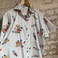 1970s White Unusual Graphic Button Shirt