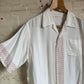 1950s White Rayon Loop Collar Leisure Shirt