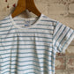 1970s Baby Blue White Towelling Striped T-Shirt