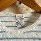 1970s Baby Blue White Towelling Striped T-Shirt
