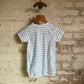 1970s Baby Blue White Towelling Striped T-Shirt