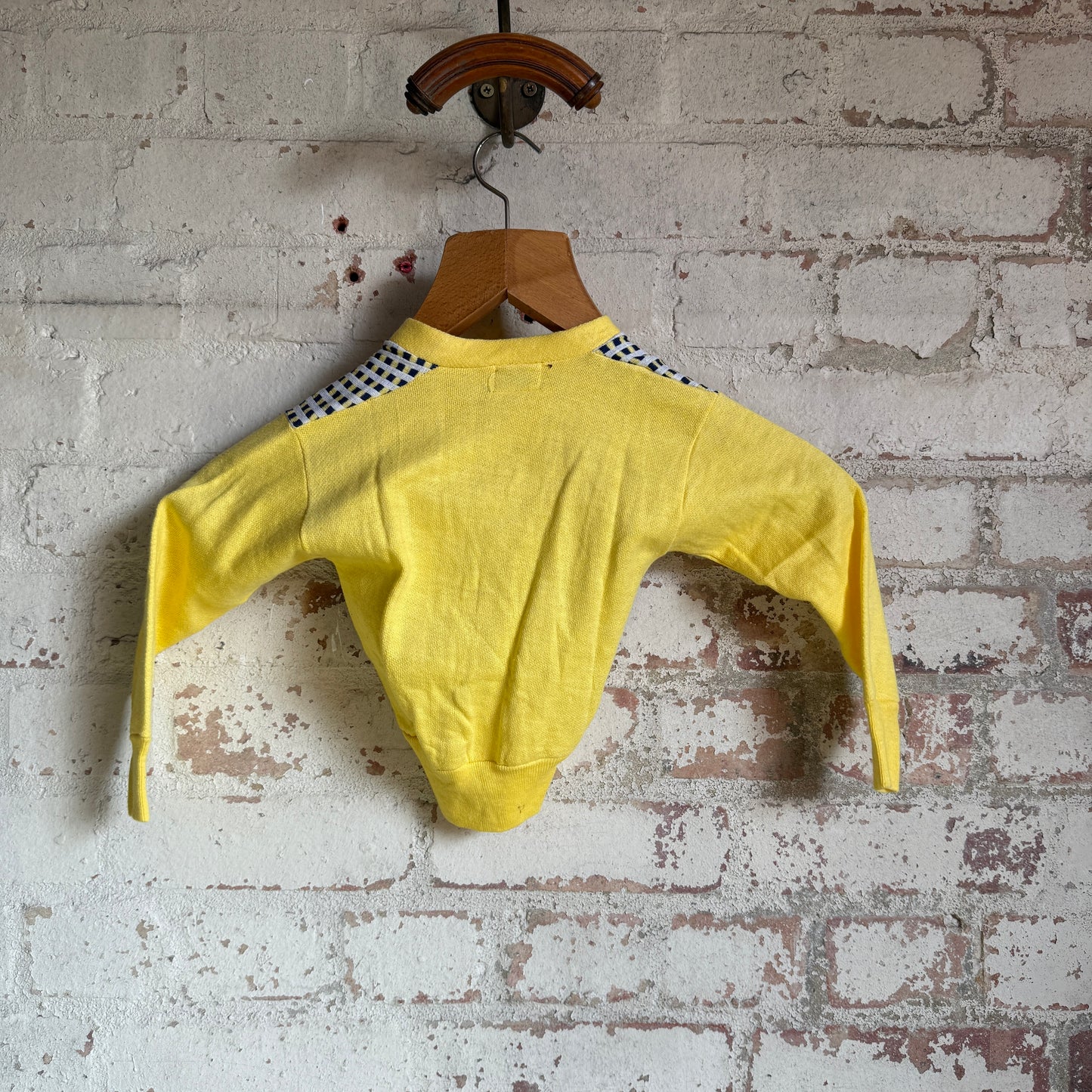 1960s Kids Yellow Unusual Cotton Cardigan
