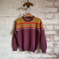 1970s Maroon Striped Knitted Jumper