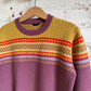 1970s Maroon Striped Knitted Jumper