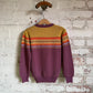 1970s Maroon Striped Knitted Jumper