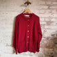 1980s Red Guernsey Knitted Button Jumper