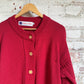 1980s Red Guernsey Knitted Button Jumper