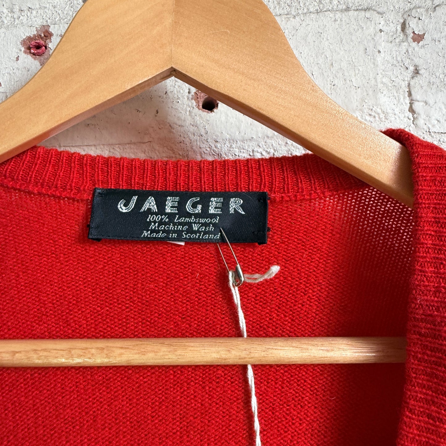 1980s Red Jaeger Chain Print Knitted Jumper