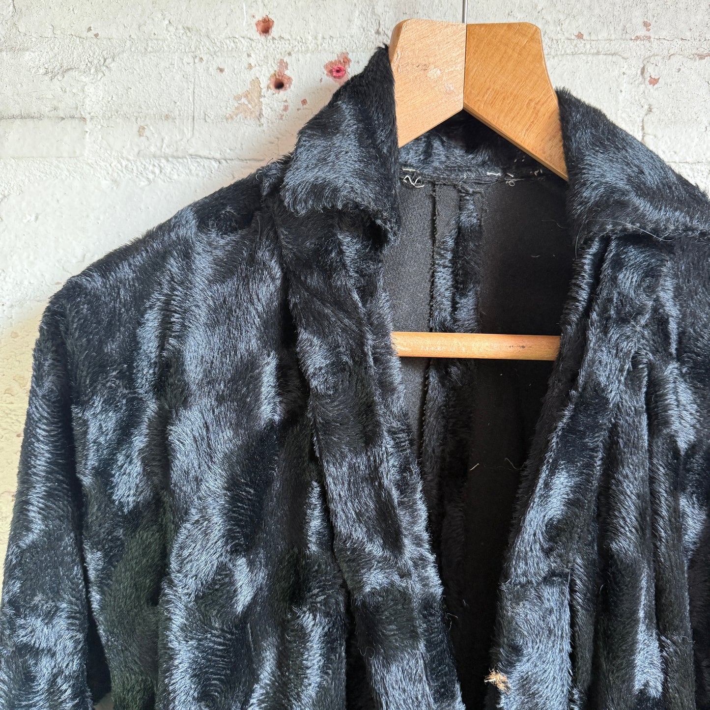 1920s Black Art Deco Fur Unusual Style Long Dress