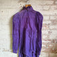 1970s Purple Indian Cotton Printed Boho Hippy Dress