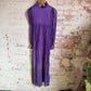 1970s Purple Indian Cotton Printed Boho Hippy Dress