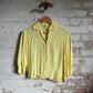 1960s Yellow Linen Blouse Shirt Top
