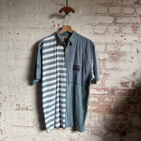 1980s Grey Striped Shirt