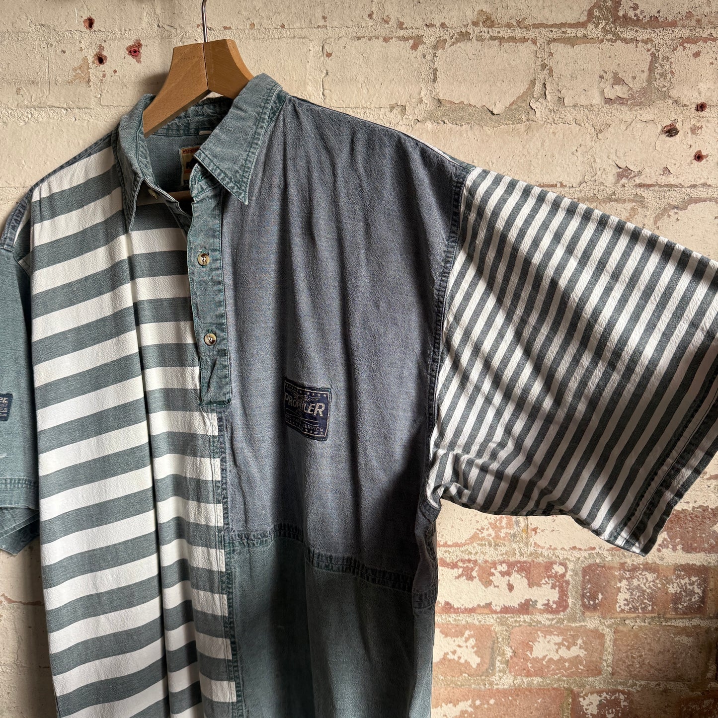 1980s Grey Striped Shirt