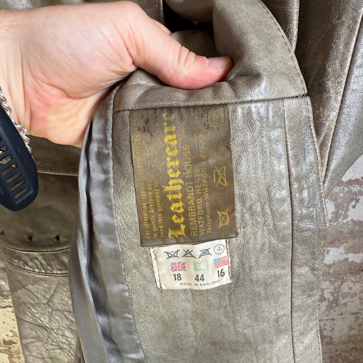 1970s Grey Unusual Leather Sci-fi Long Jacket