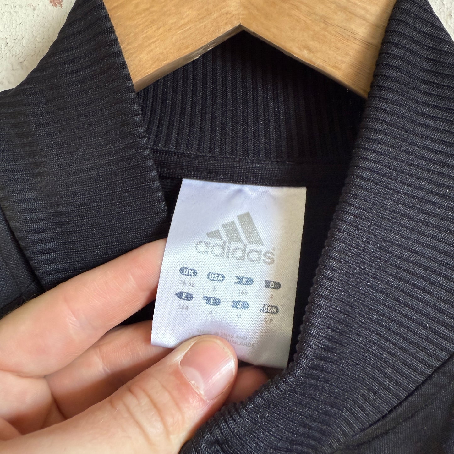 1990s Black Adidas Zip Track Top jacket