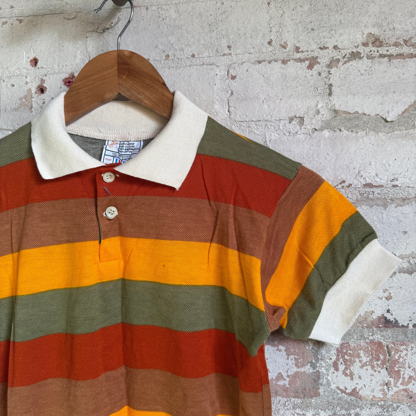 1980s Pastel Colour Polo Shirt Top