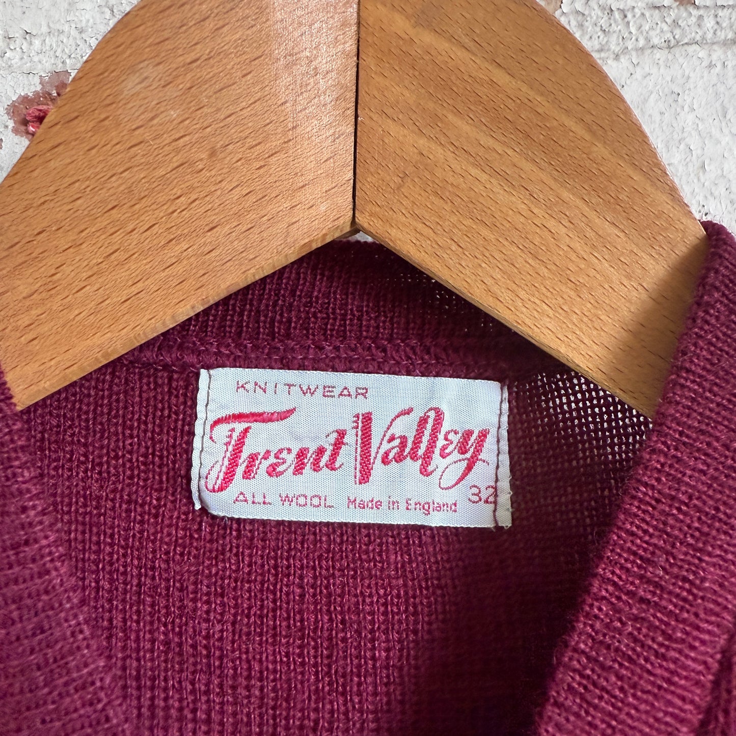 1950s Maroon Wool Knitted Tank Top Jumper