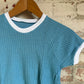 1970s Baby Blue Knitted Raglan T-Shirt