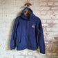 1970s Navy British Racing Raglan Hoodie Sweatshirt
