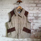 1980s Beige and Brown Padded Gilet Jacket