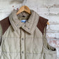 1980s Beige and Brown Padded Gilet Jacket