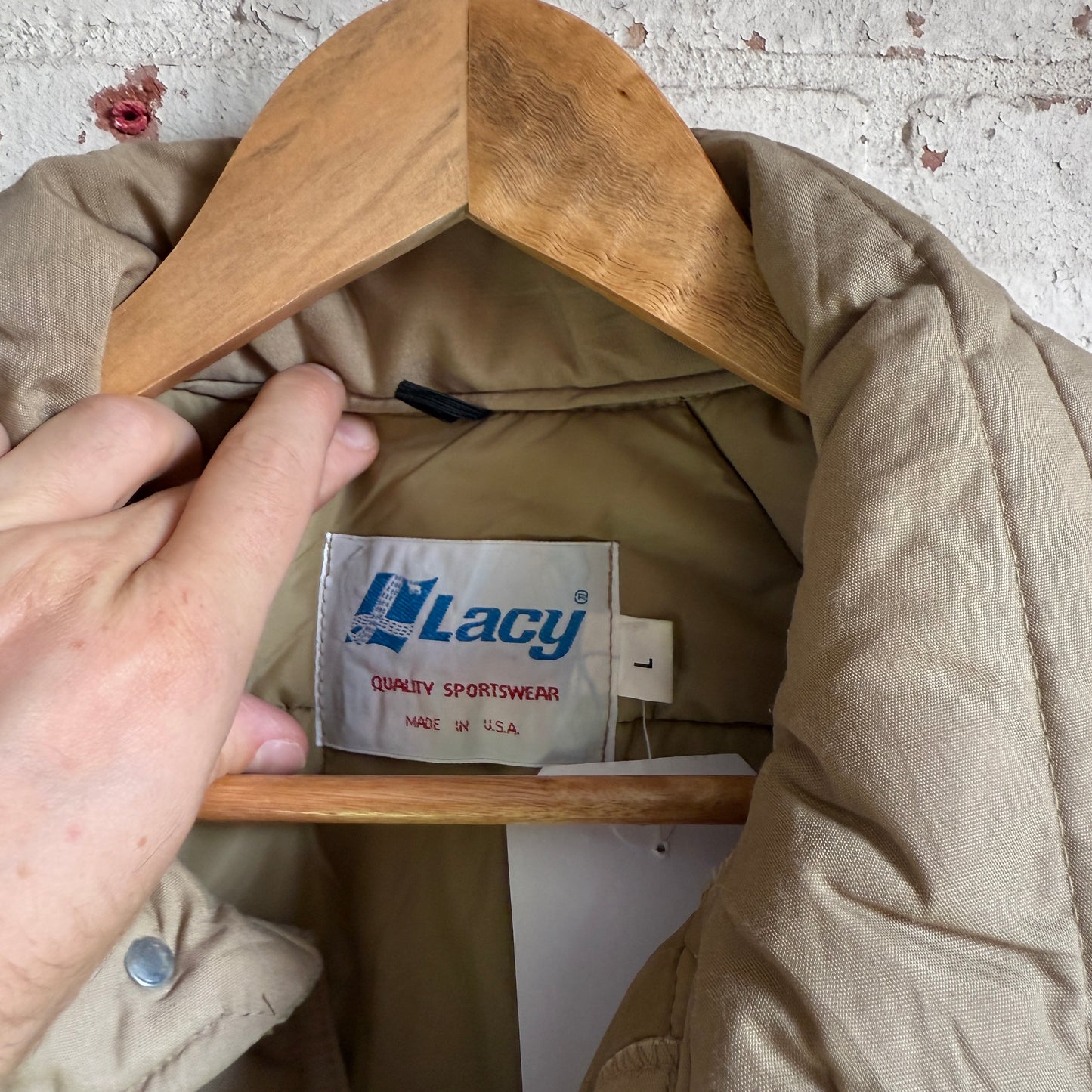 1980s Beige and Brown Padded Gilet Jacket