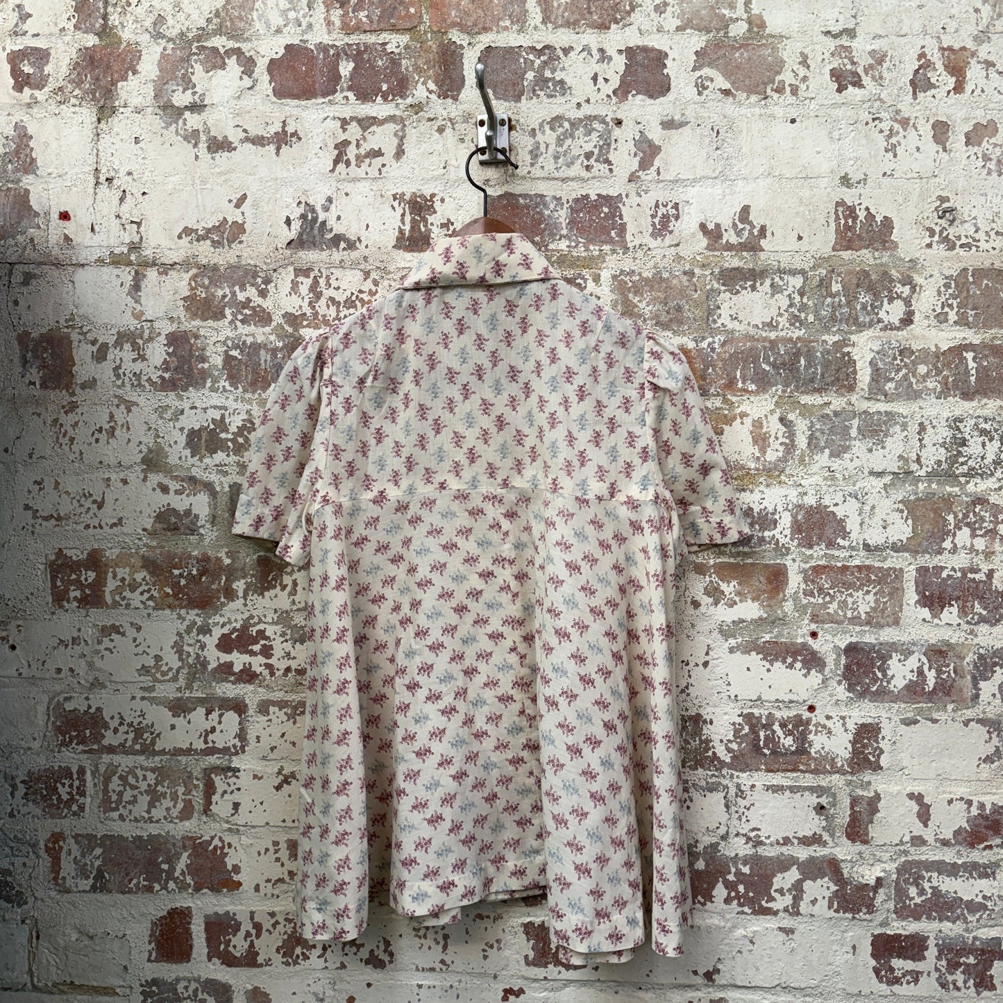 1970s Loop Collar Printed Button Shirt