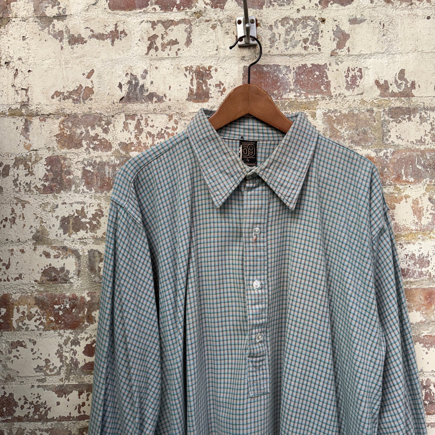 1950s Wool British Pullover Button Shirt