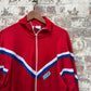 1980s Red Zip Up Track Top
