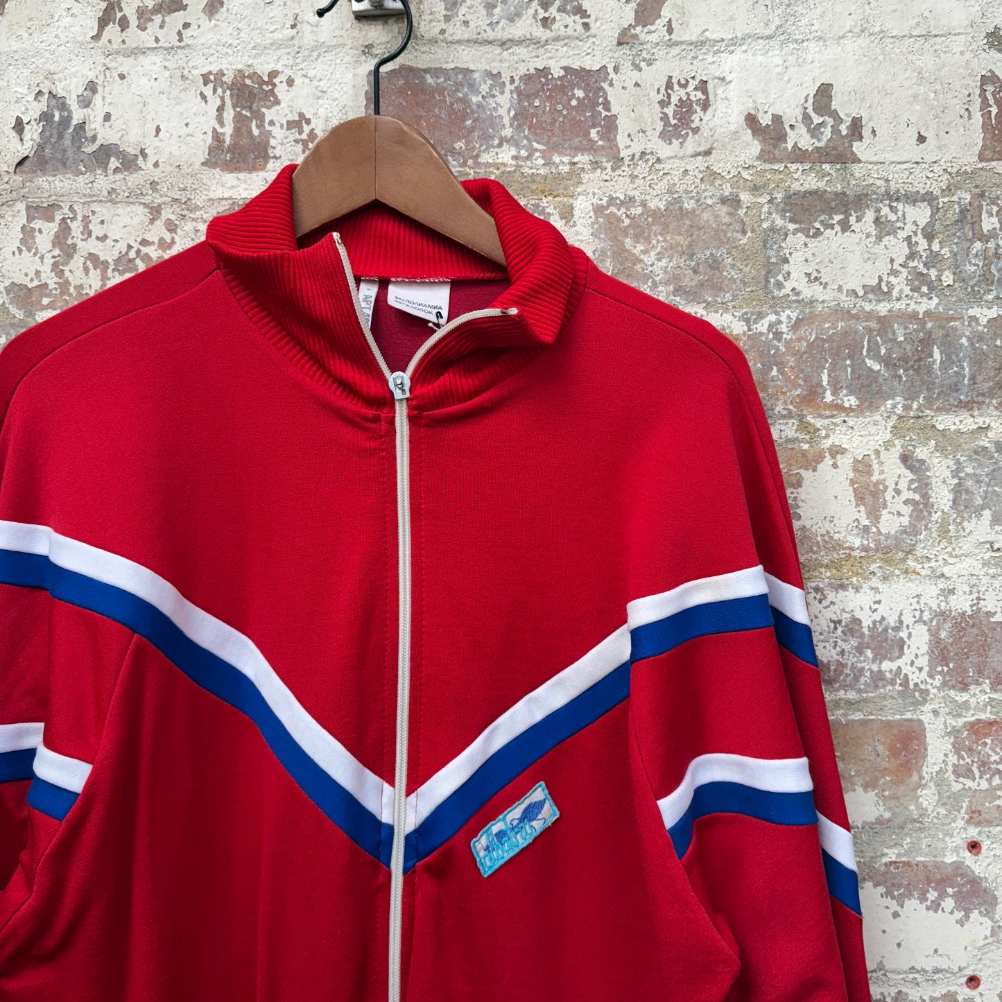 1980s Red Zip Up Track Top