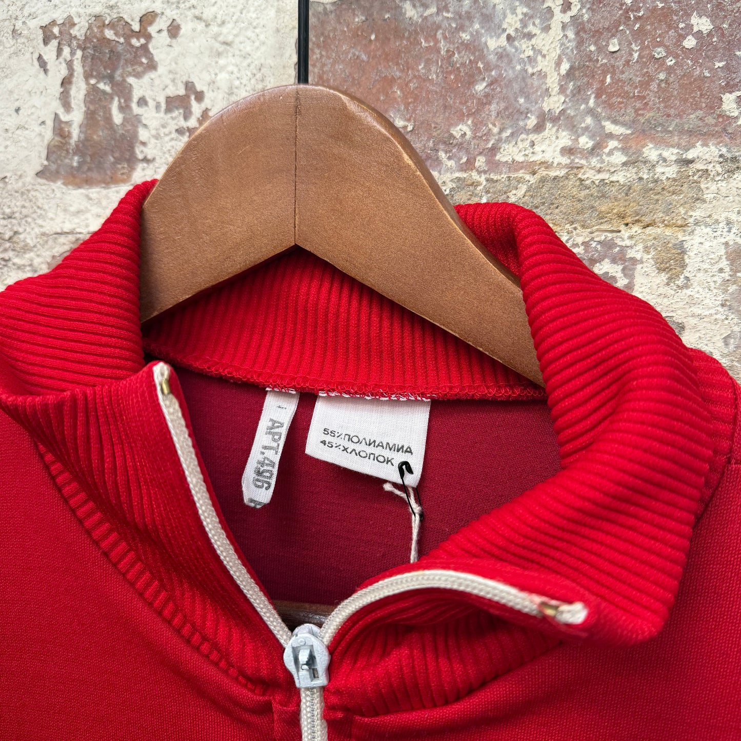 1980s Red Zip Up Track Top