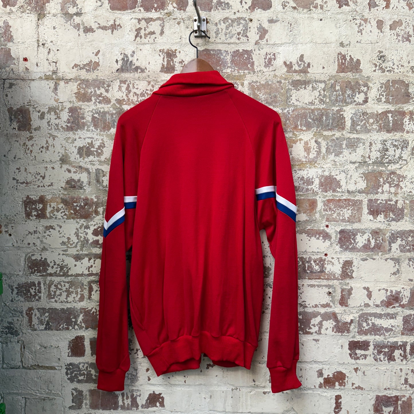 1980s Red Zip Up Track Top