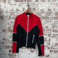 1980s Red and Black Zip Up Track Top