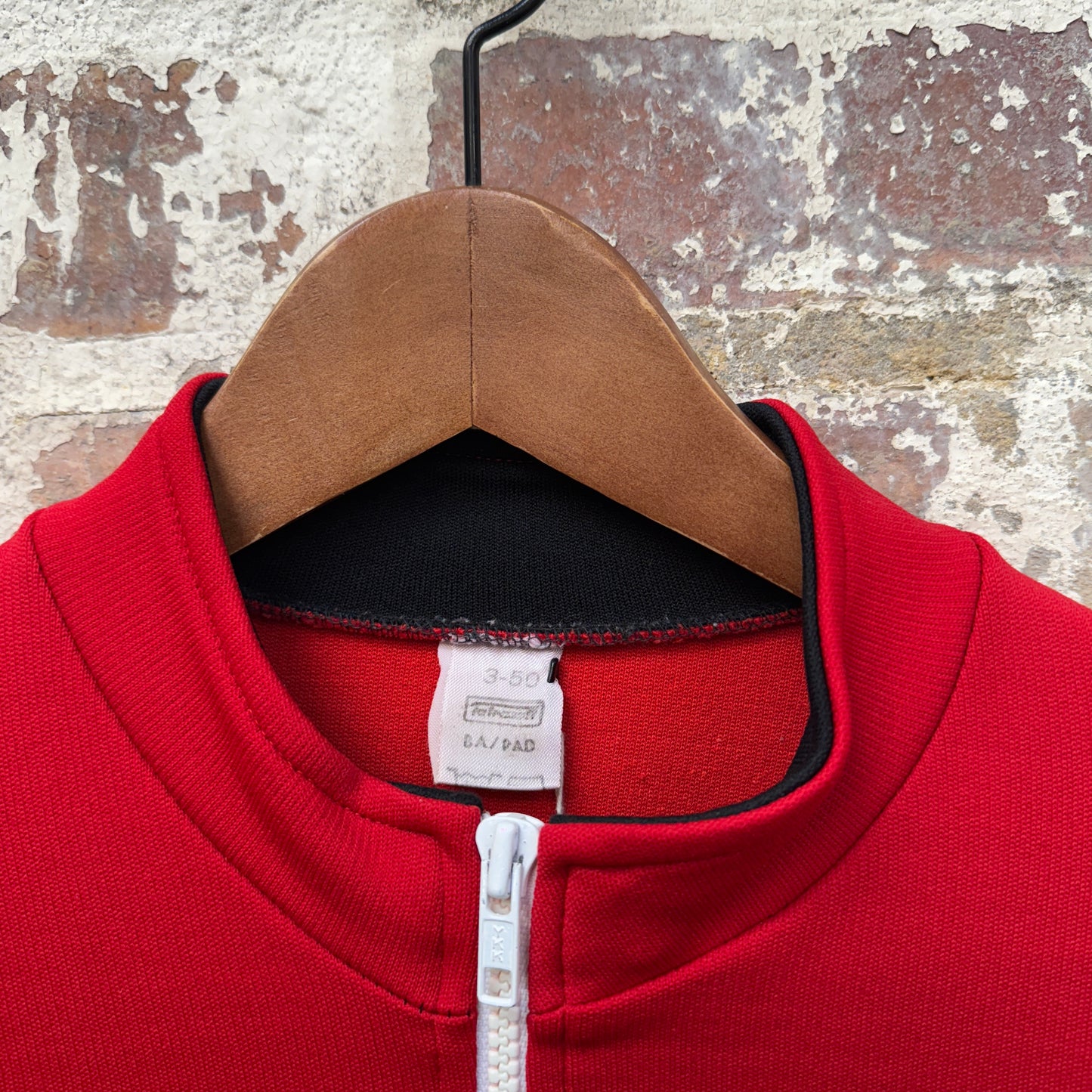 1980s Red and Black Zip Up Track Top