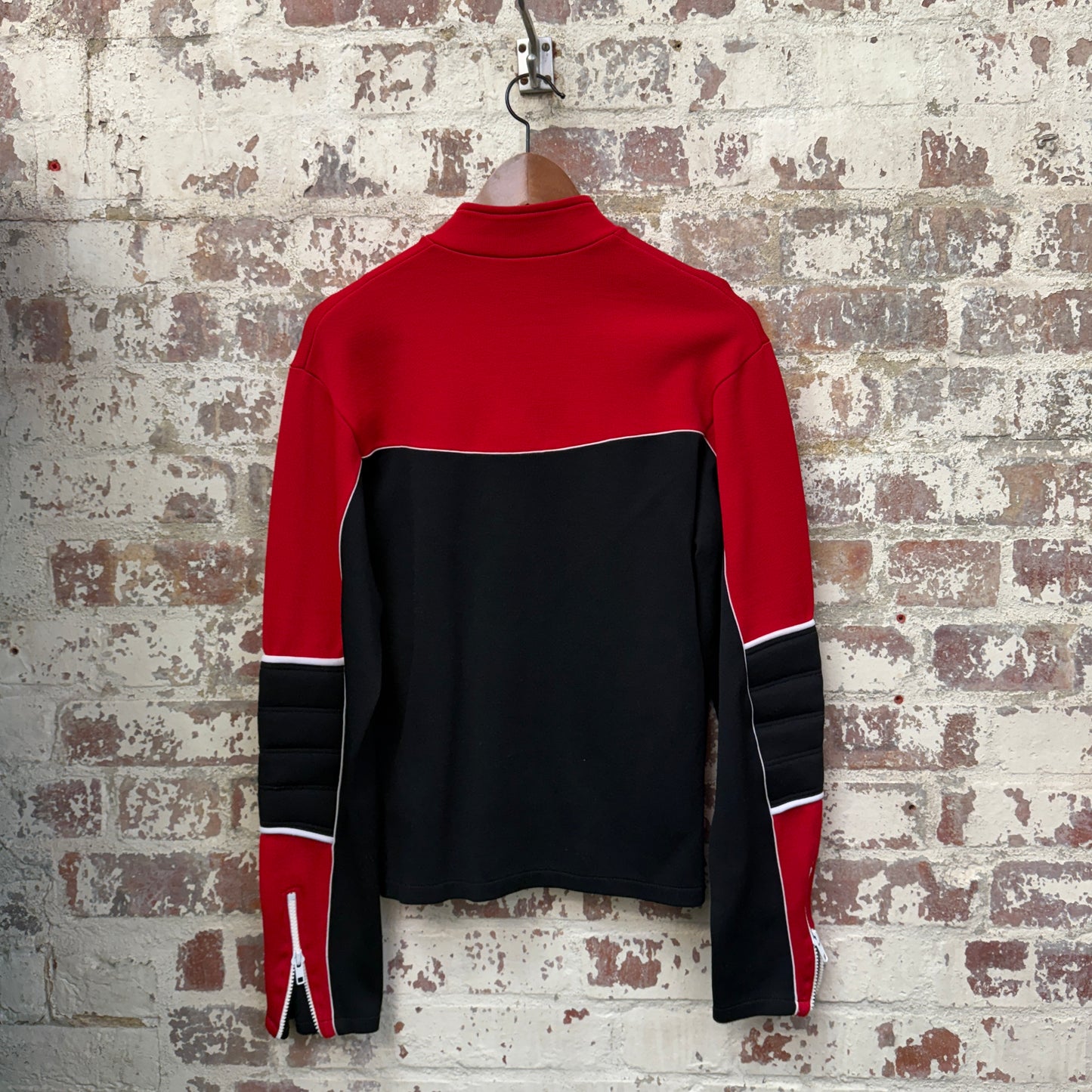 1980s Red and Black Zip Up Track Top