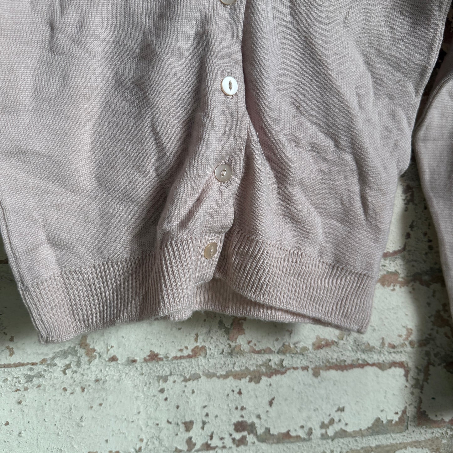 1960s Beige Knitted Shirt Cardigan Top