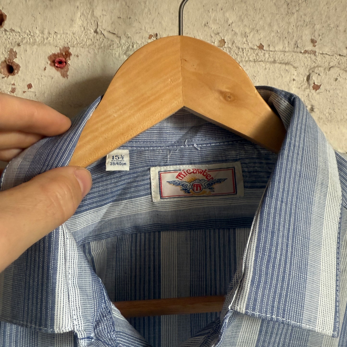 1980s Blue Striped Italian Shirt